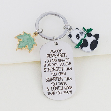 Fashion Letter  Panda Leaf Shaped Tag Keychain Wholesale's discount tags