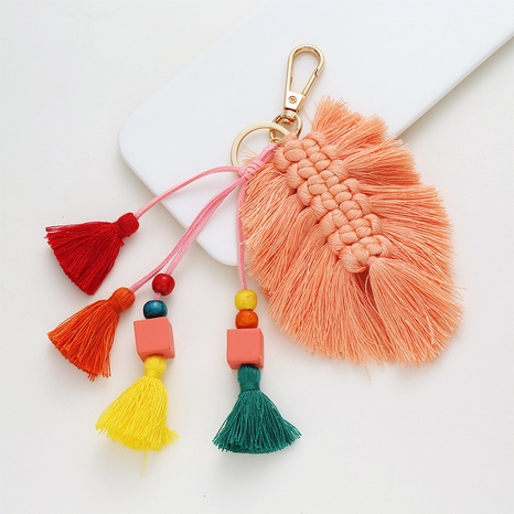Fashion Bohemian Tassel Knitted Keychain Handmade Weaving Ethnic Pendant's discount tags