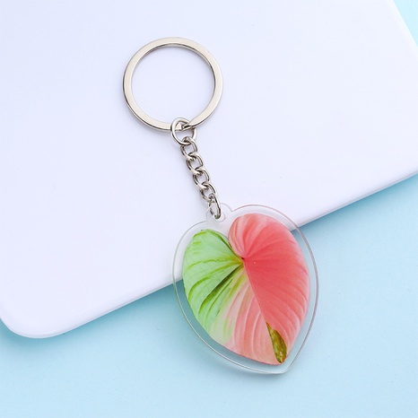 Fashion Creative Simulated Leaves Shaped Acrylic Keychain Pendant's discount tags