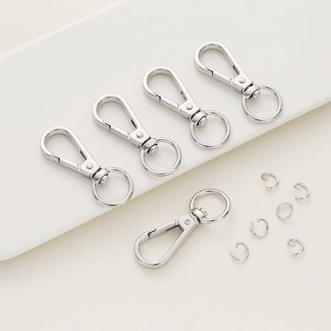 Mode Metall Haken Tasche Einfarbig Silber Keychain Anhänger's discount tags