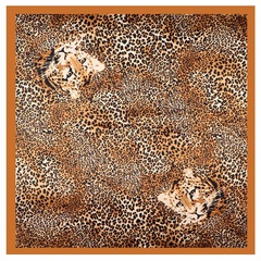 Fashion New Leopard Print Women's Small Square Towel Silk Scarf