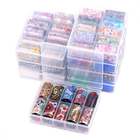 New Nail Beauty Supplies Transfer Decal Starry Sky Paper Tibetan Colorful Laser Nail Stickers's discount tags