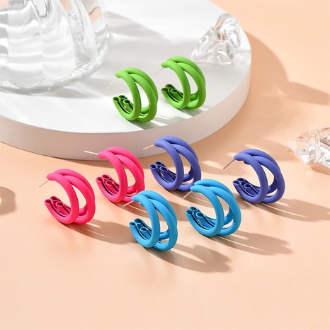Solide Candy Farbe Kleine Kreis Übertrieben Ohrringe's discount tags