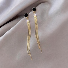 Fashion Delicate Gold Plated Long Tassel Earrings Women