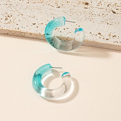 Farbe Passenden Acryl Transparent geometrische C-Form Einfachheit Ohrringe