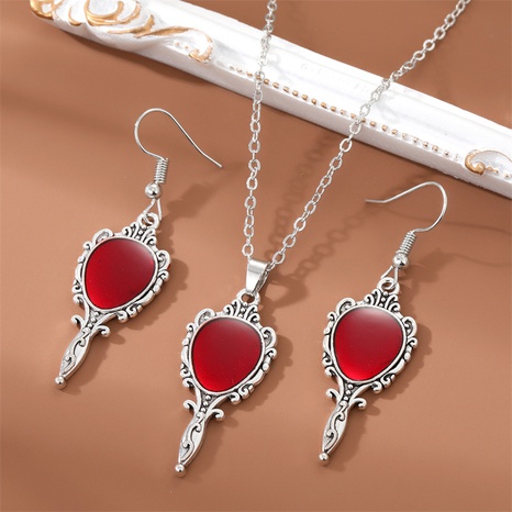 New Punk Style Magic Mirror pendant alloy Necklace earrings Set's discount tags
