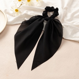new Style Solid Color Satin Long Ribbon Hair Accessories bow hair scrunchiespicture5