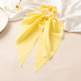 new Style Solid Color Satin Long Ribbon Hair Accessories bow hair scrunchiespicture6
