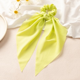 new Style Solid Color Satin Long Ribbon Hair Accessories bow hair scrunchiespicture7