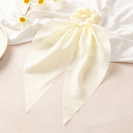 new Style Solid Color Satin Long Ribbon Hair Accessories bow hair scrunchiespicture8
