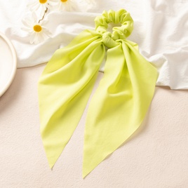 new Style Solid Color Satin Long Ribbon Hair Accessories bow hair scrunchiespicture14
