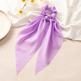new Style Solid Color Satin Long Ribbon Hair Accessories bow hair scrunchiespicture16
