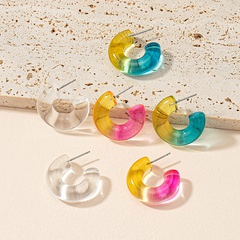 Acrylique Coloré Transparent Boucles D'oreilles trois paires Ensemble multicolors