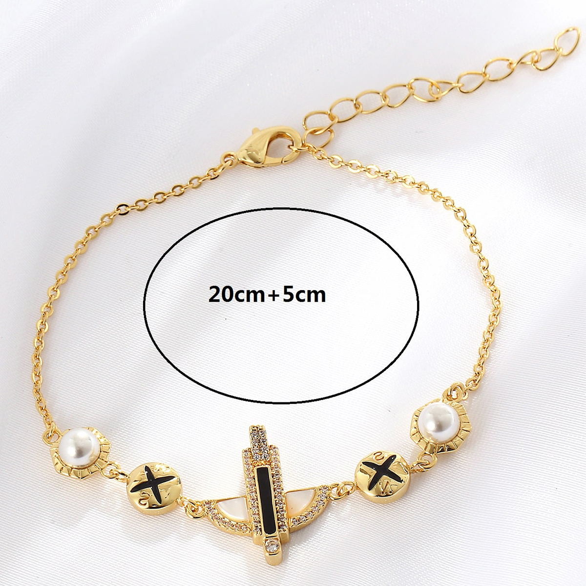 Mode Kreative Einfache Galvani 18K Gold Eingelegten Zirkon Kupfer Armbandpicture4