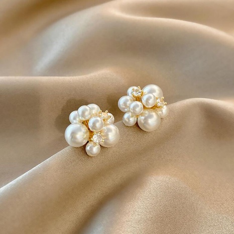 Pendientes de broche de cobre con circonita y diamantes de imitación de perlas de moda para mujer's discount tags