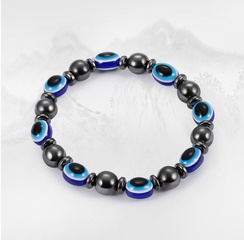 Mode Ornament Magnet Hämatit Auge Geformt Metall Perlen Armband