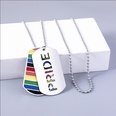 Rainbow LOVE drip oil tag pendent alloy beads chain necklacepicture10