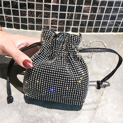 Fashion Simple Rhinestone Crossbody Shoulder Chain Bucket Small Bag