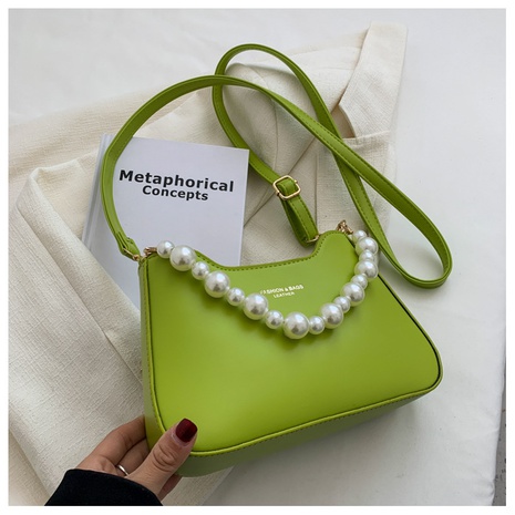 Bolso bandolera cuadrado con hebilla metálica pequeña perla decorativa's discount tags
