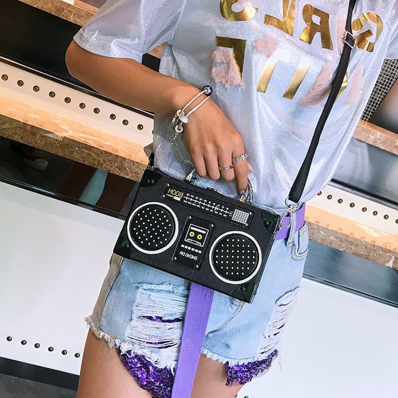 Fashion New Radio Shoulder Box Shoulder Messenger SoundBox Shaped Bag