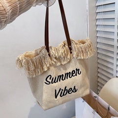 Large Capacity Women Summer 2022 New Tassel Knitted Tote Bag