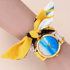 Summer New Ribbon Color Matching Romantic sea pattern women Quartz Watch
