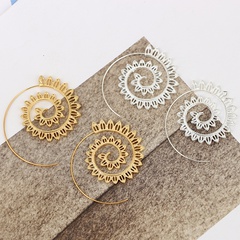 Fashion New Simple Leaf Spiral Rotating Shape Alloy Earrings