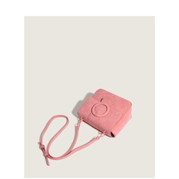 Mode Neue Feste Farbe Rosa Textur Crossbody Schulter Tasche Matt Kleine Quadratische Taschepicture7