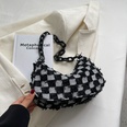 Fashion Einfache Denim Leinwand Schachbrett Plaid Kette Tragbare Schulter Taschepicture14