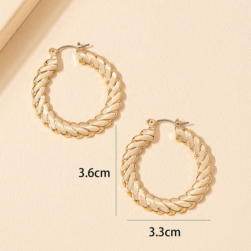 Fashion Alloy Geometric Twisted Circle Vintage Alloy Earringspicture3