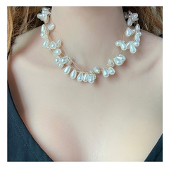 Women Fashion Water Drop Imitation Pearl Short Clavicle Chain Necklace