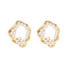 Frau Mode Geometrisch Legierung Künstliche Perlen Ohrringe Stud Ohrringe