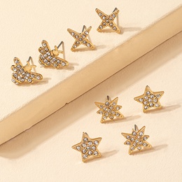 Fashion Diamond Embedded Star Insect Shaped Alloy Ear Studs Combination Setpicture7