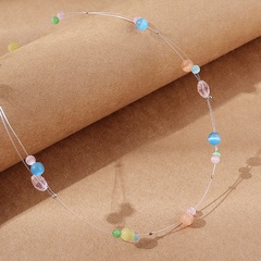Mode kreative geometrische Opal Multi color Perlé Harz Halskette