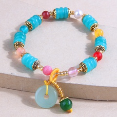Fashion Simple Abacus Pendant Jade Beaded Colorful Bracelet