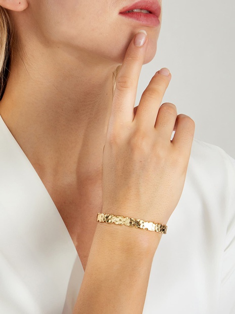 Einfache Mode Kupfer Galvani 18K Goldene Open-End-Armband's discount tags