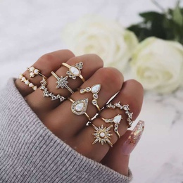 New Fashion Star Water Drop Diamond Alloy Ring 10Piece Setpicture12