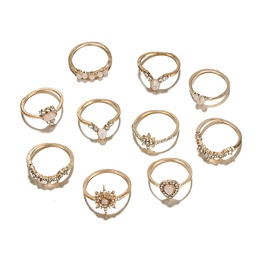 New Fashion Star Water Drop Diamond Alloy Ring 10Piece Setpicture8