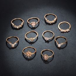 New Fashion Star Water Drop Diamond Alloy Ring 10Piece Setpicture9