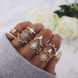 New Fashion Star Water Drop Diamond Alloy Ring 10Piece Setpicture13