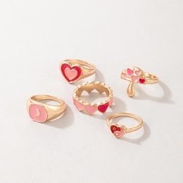 New Style Pink heart Mushroom Tai Chi Oil Dripping Ring 5Piece Setpicture10