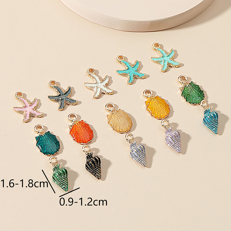 Fashion Beach Accessories Starfish Conch Shell Multicolor Bracelet Anklet Necklace Pendant Parts 15 Packpicture4