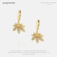 fashion goldplated zircon maple leaf earringspicture15