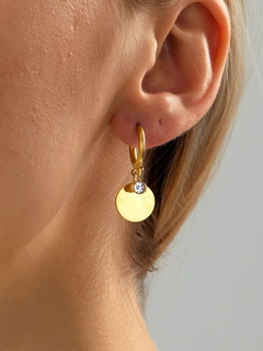 Mode Einfache Ornament Kupfer Galvani 18K Gold Zirkon Anhänger Ohrringe