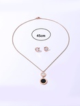 Fashion Simple Stainless Steel Plating 18 Gold Round Pendant Necklace Earings Set Setpicture12