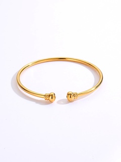 Fashion Jewelry Copper Electroplated 18K Gold Double-Headed Round Beads Bracelet
