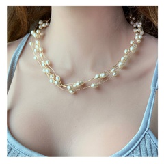 Mode Retro Stil String von Perlen Multi-Schicht Weibliche Halskette