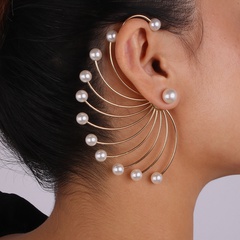 Nouveau mode d'or Perle artificielle fer boucles D'oreilles