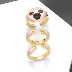Simple Cute Panda Sloth Pattern Knuckle Ring Set 3Piece