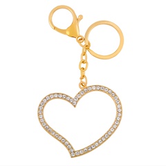 Fashion Rhinestone Inlaid Hollow Heart Alloy Keychain Handbag Pendant